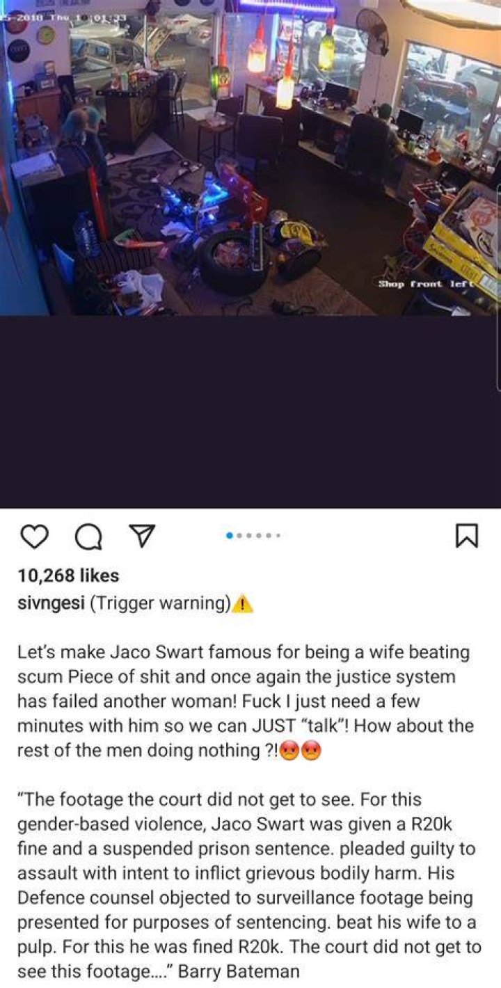 
Jaco Swart Wife Assault Video Sparks Twitter Outrage, Justice For Nicoleen Swart 
